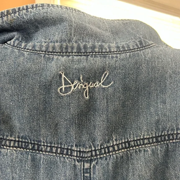 Desigual Blue Denim Fabric Poncho Shirt, U - Picture 3 of 12